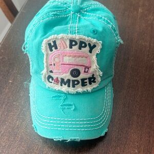 Teal and Pink Kids women’s Happy Camper Cap